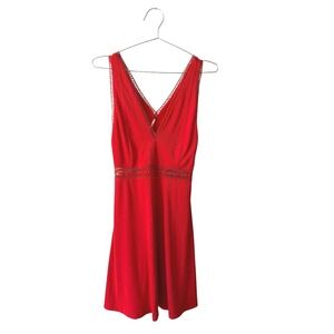 Free People King of My Heart Women's Size 2 Mini Dress Cutout Fairy Orange/Red